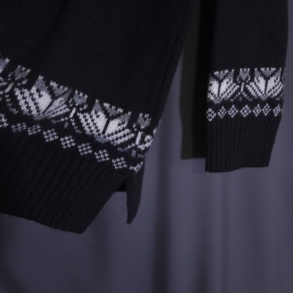 Talbots Lace Yoke Fair Isle Turtleneck Womens Size L Petite Merino Wool Blend - Picture 7 of 8